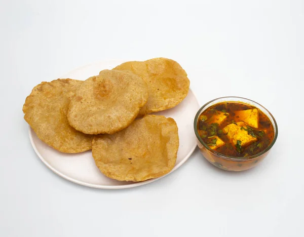 Ινδικό Σπιτικό Φαγητό Thali Πουρί Matar Paneer Halwa Σάλτσα Κολοκύθας Φωτογραφία Αρχείου