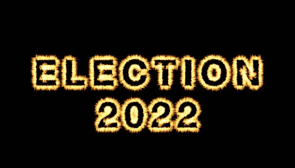 Ηπα Εκλογή 2022 Κείμενο Επίδραση Φλόγας Μαύρο Φόντο — Φωτογραφία Αρχείου