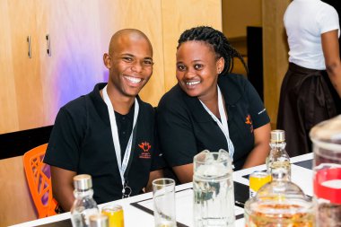 Johannesburg, South Africa - February 24, 2014: Diverse College students attending a business leadership workshop