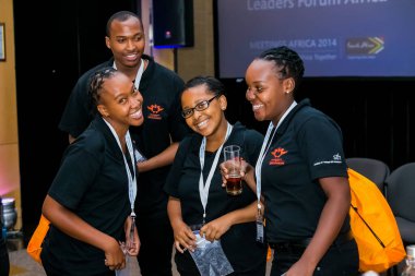 Johannesburg, South Africa - February 24, 2014: Diverse College students attending a business leadership workshop