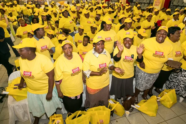 stock image Johannesburg, South Africa - September 17, 2015: African community members inside town hall meeting