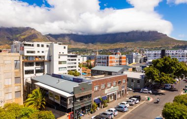 Cape Town, Güney Afrika - 15 Kasım 2022: Cape Town CBD binalarının çatı manzarası