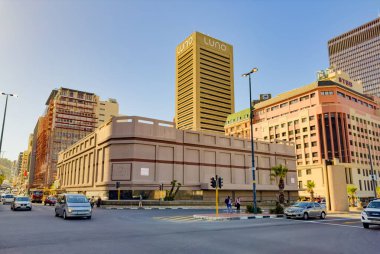 Cape Town, Güney Afrika - 15 Mart 2023: CBD 'deki binaların sokak manzarası