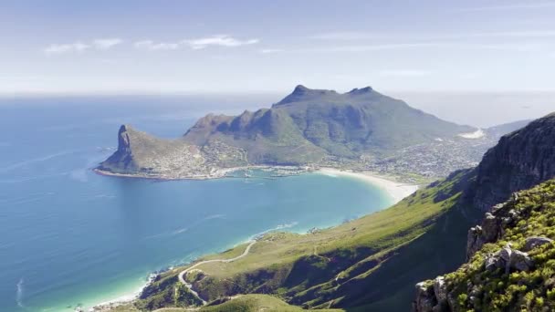 Hout Bay Pobřežní Horská Krajina Fynbos Flórou Kapském Městě — Stock video