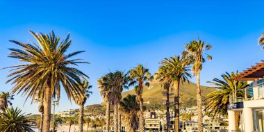 Cape Town, Güney Afrika - 8 Kasım 2023: Kamp Körfezi 'ndeki The Bay Hotel' den görüntü