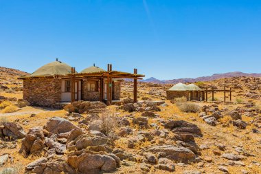 Güney Afrika 'nın çorak bölgesi Richtersveld Ulusal Parkı' nda Rustik konaklama
