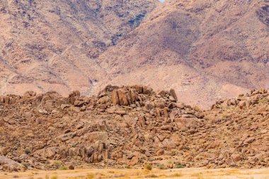 Richtersveld Ulusal Parkı 'nda alışılmadık kaya oluşumları, Güney Afrika' nın çorak bölgesi.