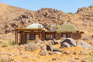 Güney Afrika 'nın çorak bölgesi Richtersveld Ulusal Parkı' nda Rustik konaklama