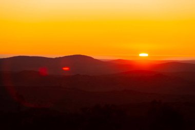 Sunset view of mountains in the Namaqualand region of South Africa clipart