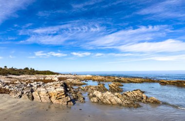 Güney Afrika, Port Nolloth 'un batı kıyısındaki küçük bir kasabasında kıyı şeridi sahnesi
