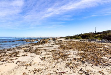 Güney Afrika, Port Nolloth 'un batı kıyısındaki küçük bir kasabasında kıyı şeridi sahnesi