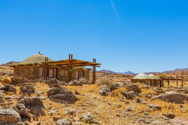 Güney Afrika 'nın çorak bölgesi Richtersveld Ulusal Parkı' nda Rustik konaklama