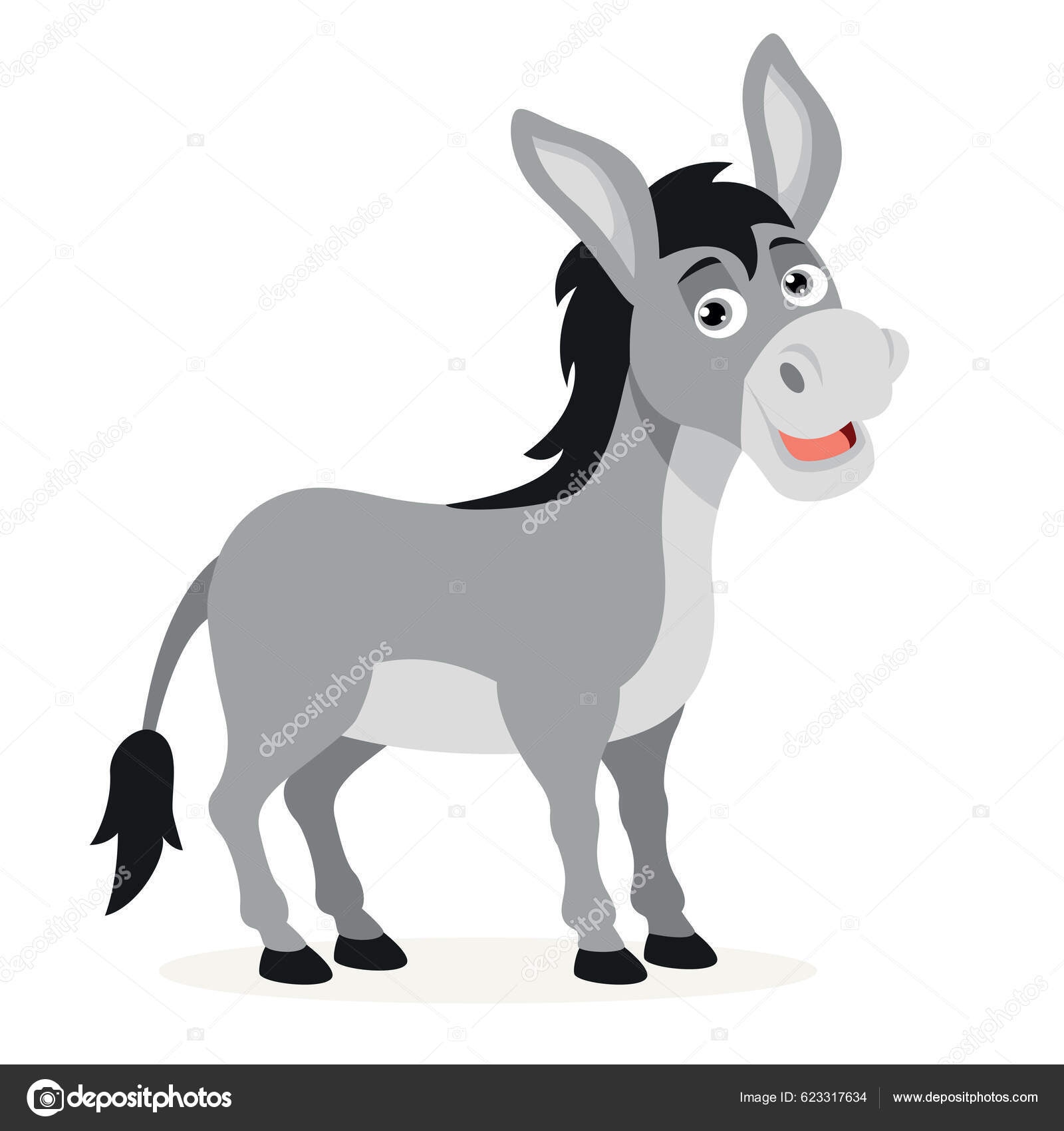 Cartoon Illustration Donkey Stock Vector by ©yusufdemirci 623317634