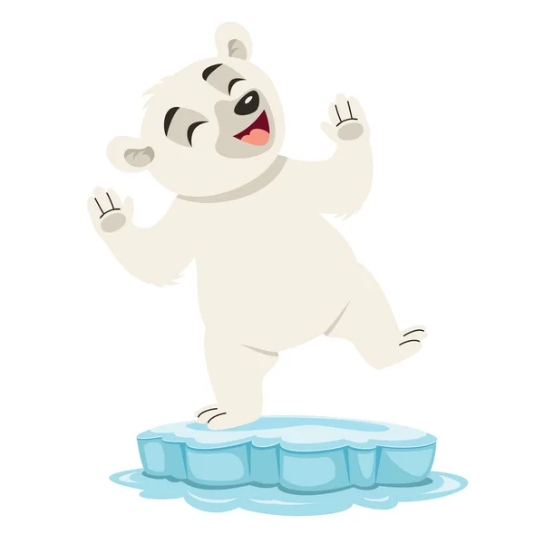 Zeichentrick Illustration Eines Eisbären — Stockvektor
