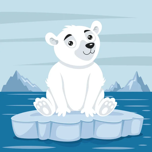 Ilustração Dos Desenhos Animados Urso Polar —  Vetores de Stock