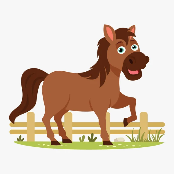 Desenho Animado Ilustração Cavalo —  Vetores de Stock