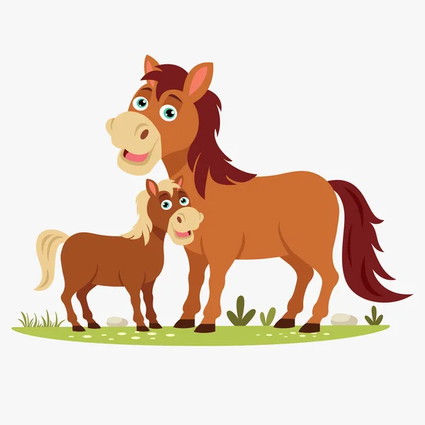 Illustrazione Del Fumetto Cavallo — Vettoriale Stock