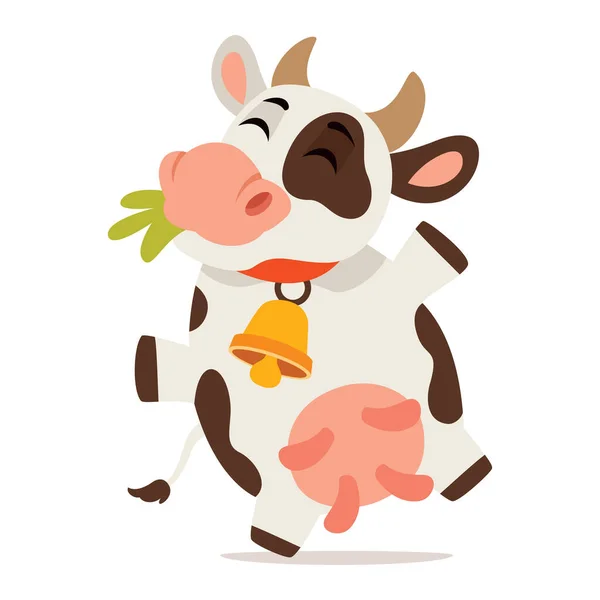 Cartoon Illustration Cow — Stock Vector