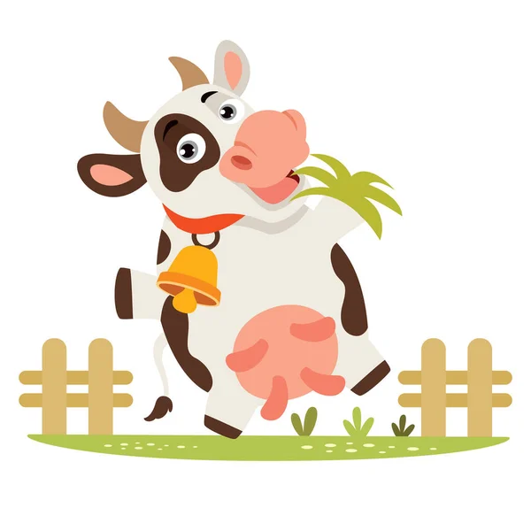 Illustration Cartoon Une Vache — Image vectorielle
