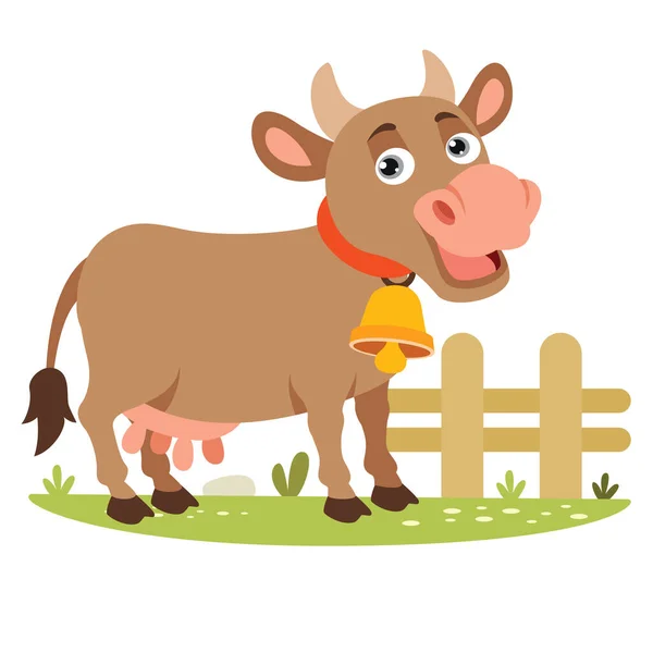 Cartoon Illustration Einer Kuh — Stockvektor