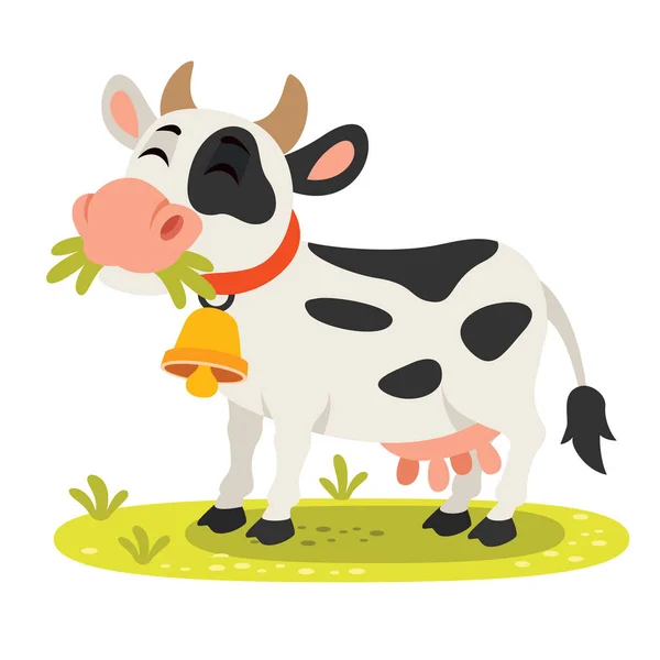 Illustrazione Cartone Animato Una Mucca — Vettoriale Stock