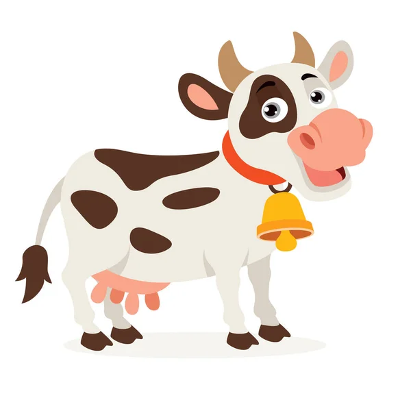 Ilustración Dibujos Animados Una Vaca — Vector de stock