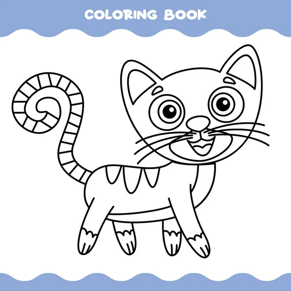 Kolorowanka Strona Kreskówki Cat — Wektor stockowy