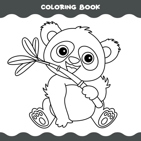 Kolorowanka Strona Kreskówki Panda — Wektor stockowy