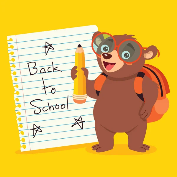 Bildung Illustration Mit Cartoon Bear — Stockvektor