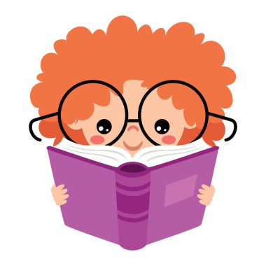 Illustration Of Kid Reading Book
