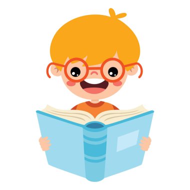 Illustration Of Kid Reading Book