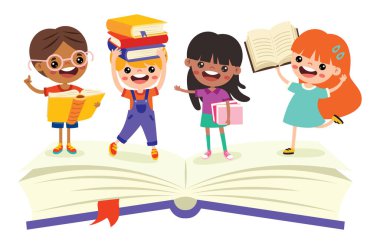 Illustration Of Kids Reading Book