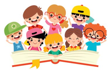 Illustration Of Kids Reading Book
