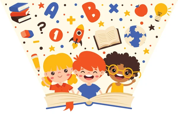 Ilustrasi Buku Bacaan Anak Anak - Stok Vektor
