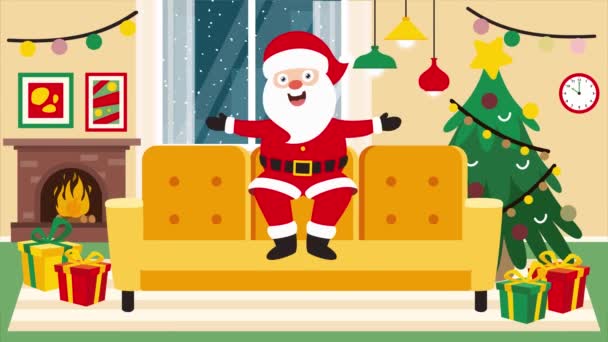 Karácsonyi Animáció Rajzfilmfigurákkal — Stock videók