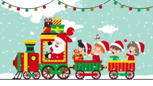 Christmas Animation Cartoon Characters — Wideo stockowe