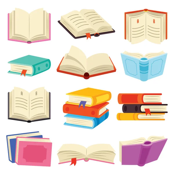 Set Various Colorful Books — Stock Vector