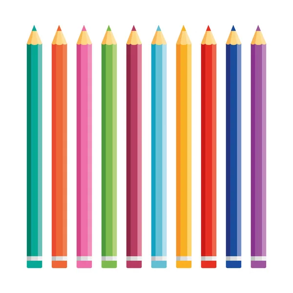 Zestaw Kolorowanki Ołówki — Wektor stockowy