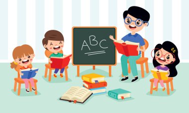 Çizgi film Öğretmeni ve Okul Çocukları