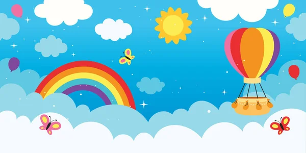 虹の美しい空の背景 — ストックベクタ