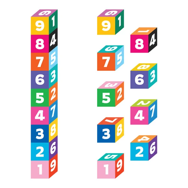 Colorful Game Blocks Kids — Stock Vector