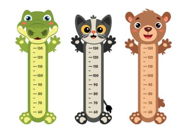 Height Chart With Cartoon Animals clipart