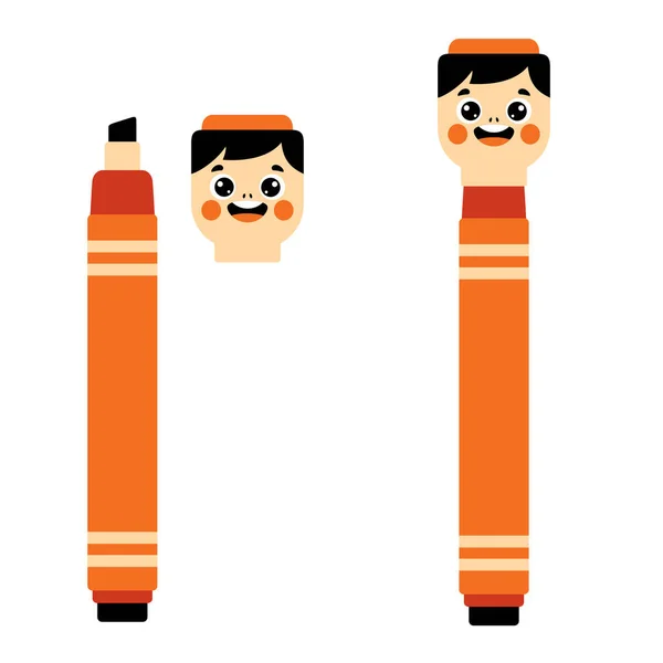 Cartoon Feutre Pointe Pen Design — Image vectorielle