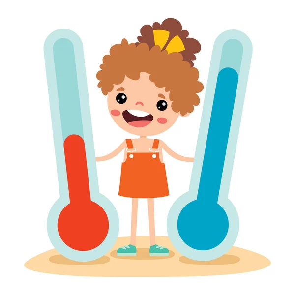 Thermomètres Pour Enfants Little Cartoon — Image vectorielle