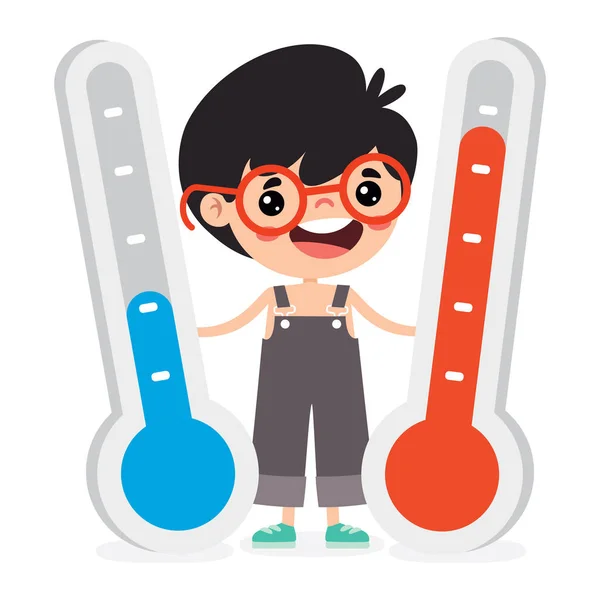 Thermomètres Pour Enfants Little Cartoon — Image vectorielle