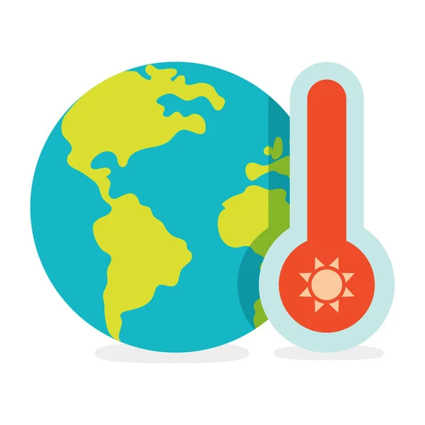 地球及温度计图解 — 图库矢量图片