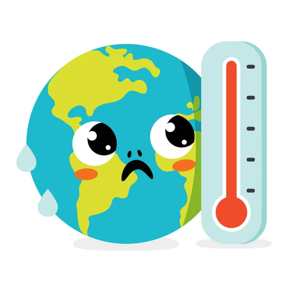 Illustration Terre Thermomètre — Image vectorielle