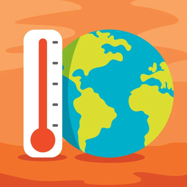 Ілюстрація Землі Термометра — стоковий вектор