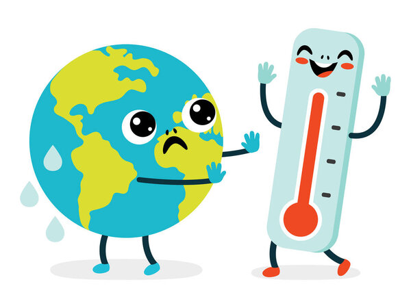 Illustration Of Earth And Thermometer