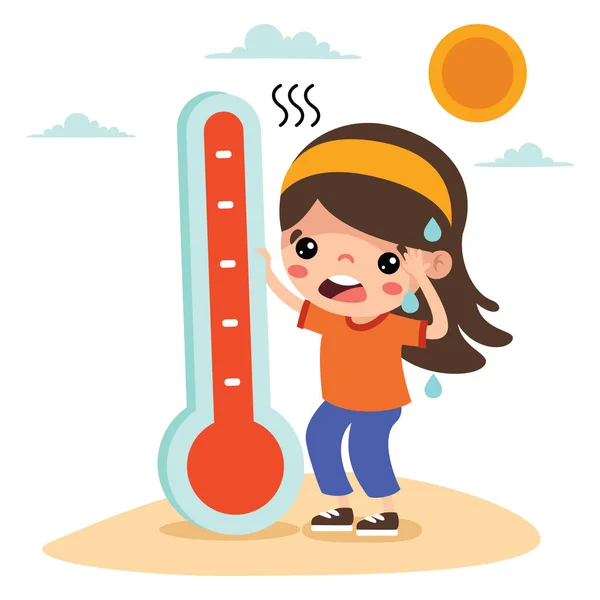 Gorąca Pogoda Słoneczny Dzień — Wektor stockowy